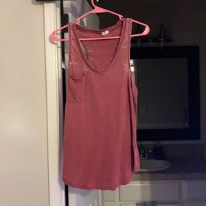 Red racer back top